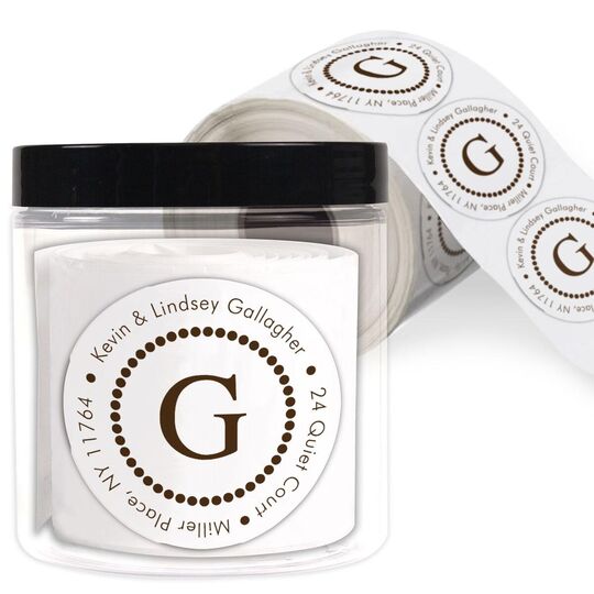 Gallagher Round Address Labels in a Jar